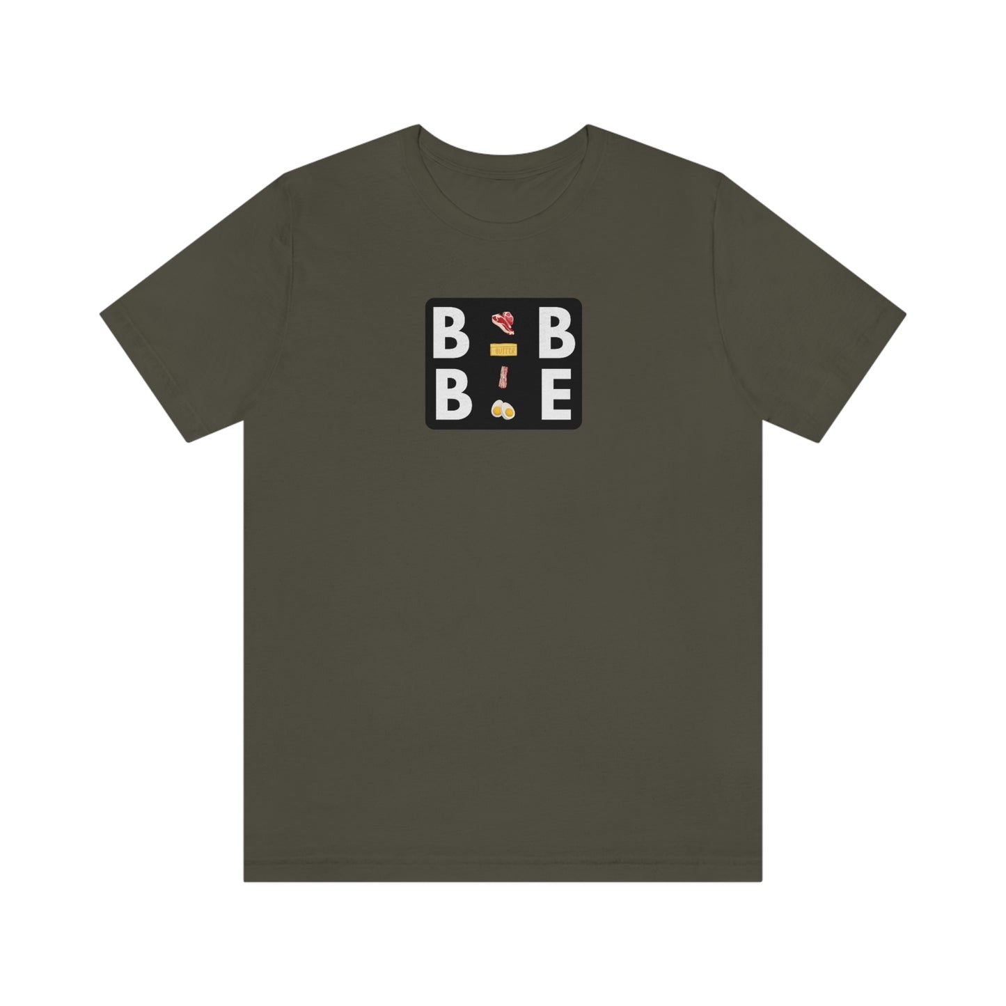 BBBE - with Icons - Colored T - in a black square - on front