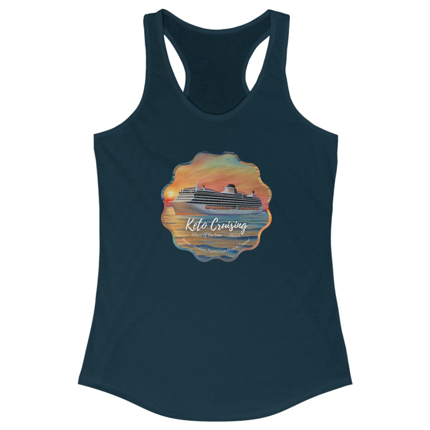 Keto Cruising - Women's Racerback Tank Top - may run small - on front
