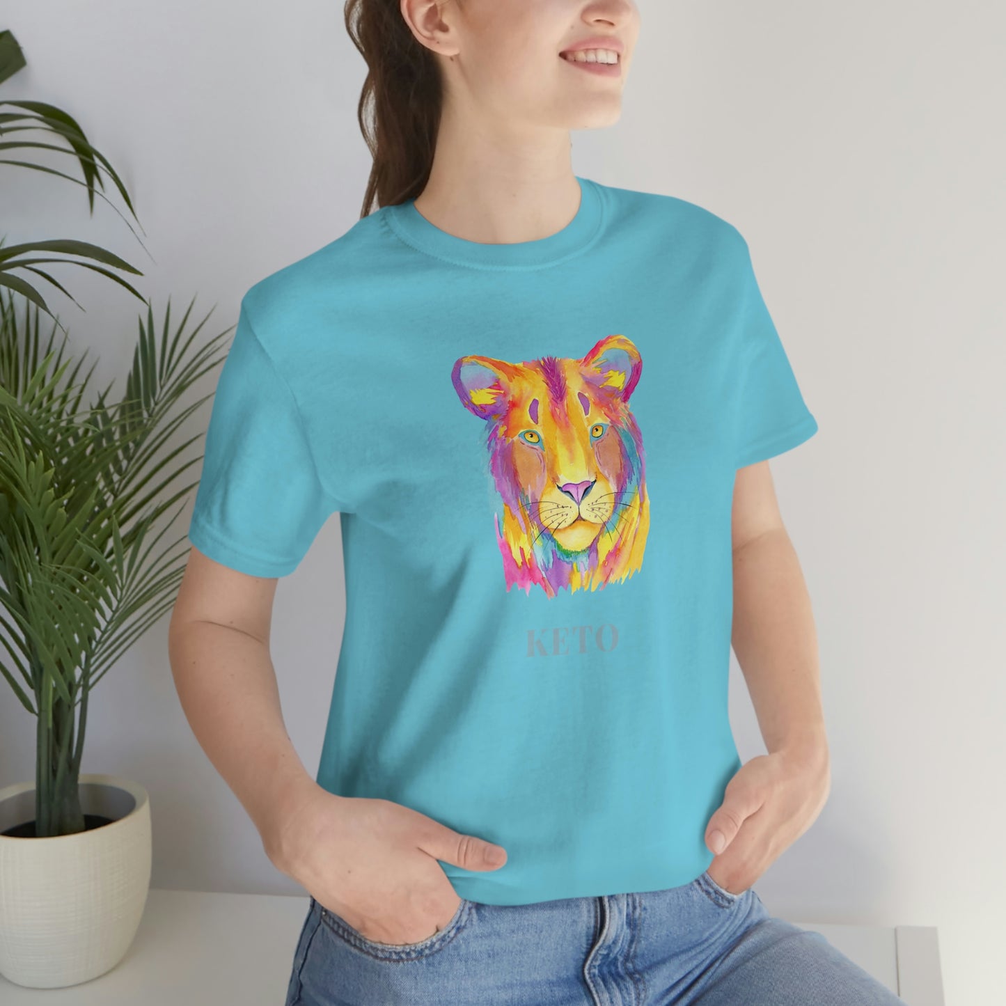 Keto - Colorful Lioness - Colored T - on front and back
