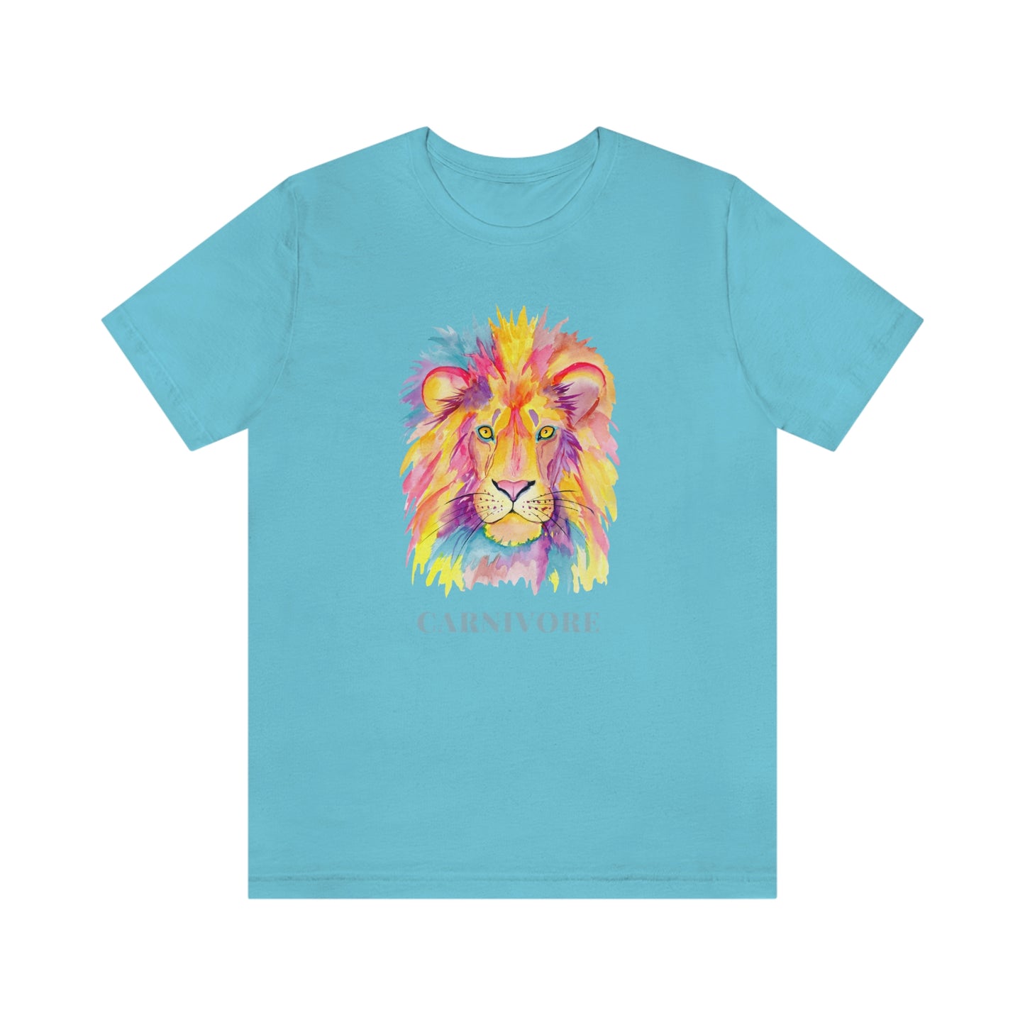 CARNIVORE - Colorful Lion - Colored T - on front and back