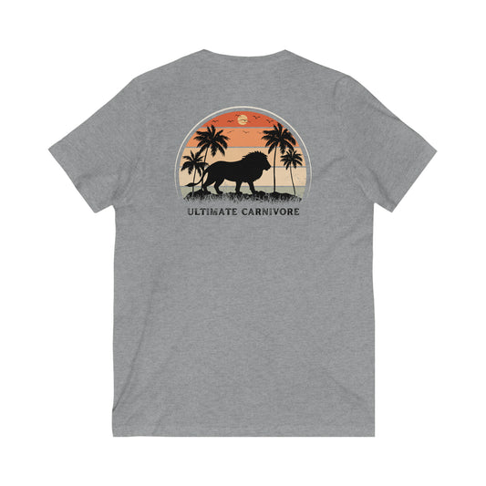 Ultimate Carnivore - Lion Retro Vibe - V Neck - on back
