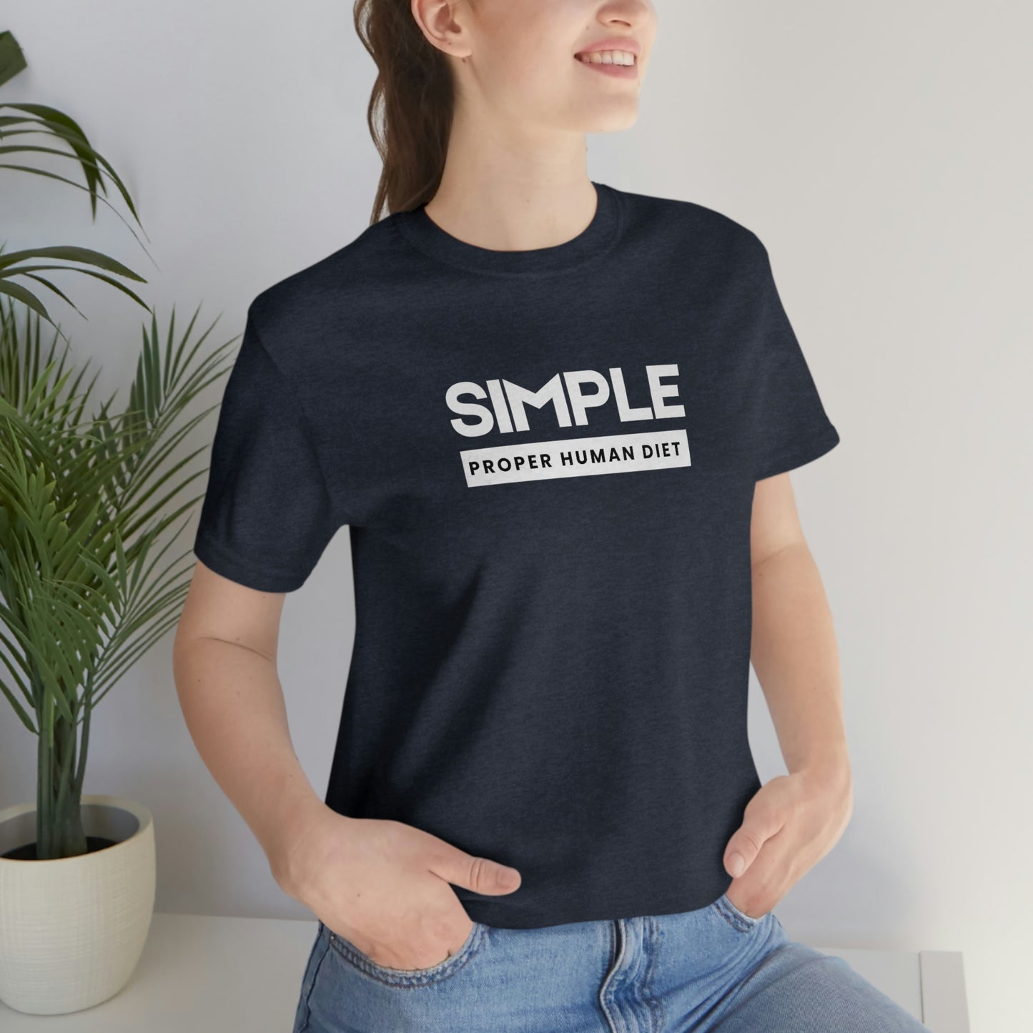 SIMPLE PROPER HUMAN DIET - Dark T - on front