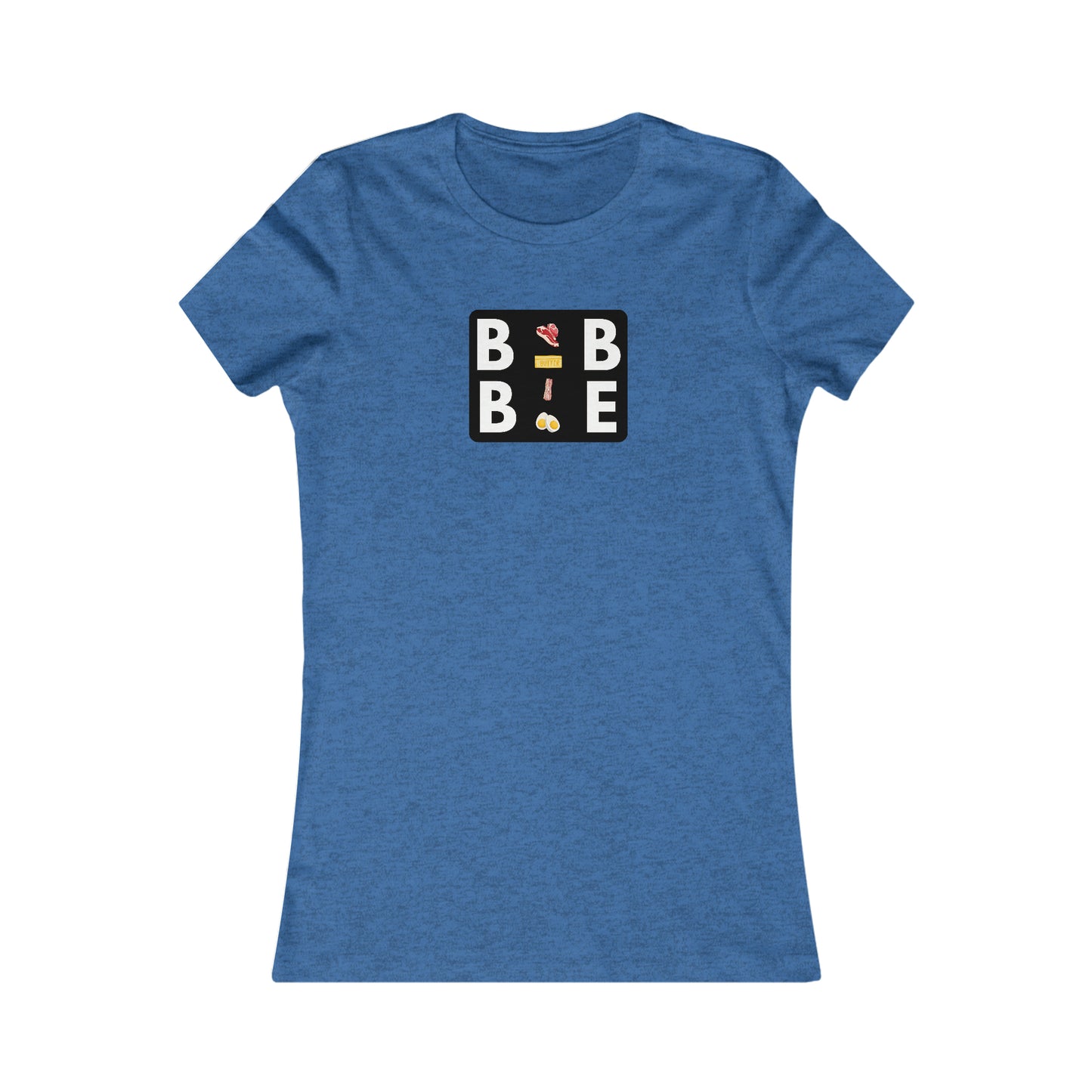 BBBE - in a black square with Icons - Colored T - Women's Slim Fit * Runs Small - on front