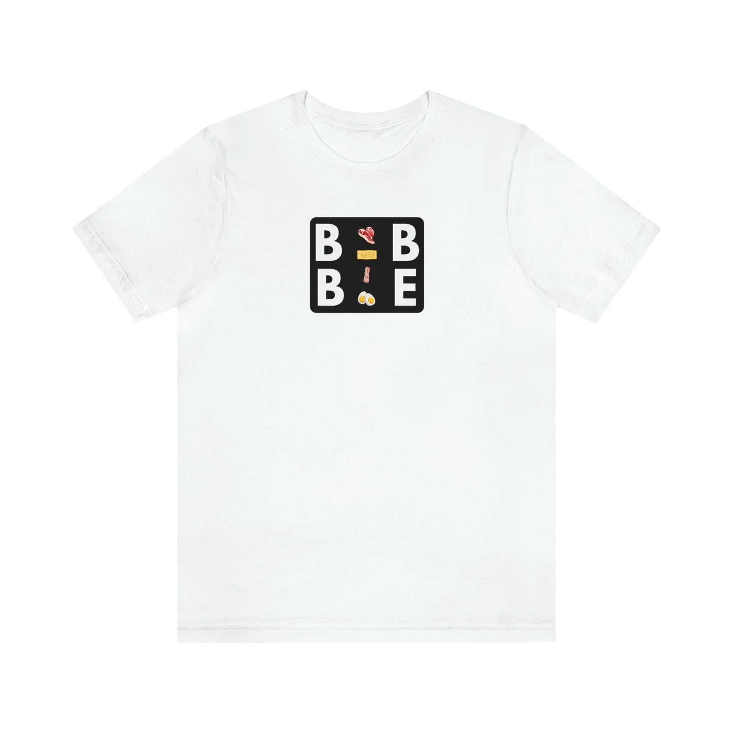 BBBE - with Icons - Colored T - in a black square - on front
